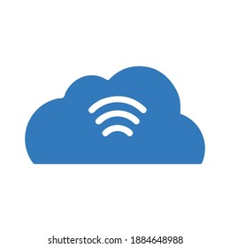 Cloud network, wifi zone icon. Glyph vector isolated on a white background.