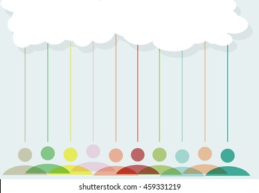 cloud networking, flat design, vector