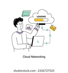 Cloud Networking  Flat Style Design Vector illustration. Stock illustration