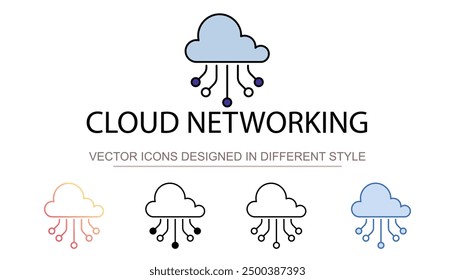 Cloud Networking icon design with white background stock illustration