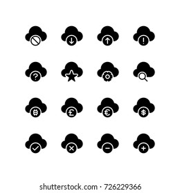 Cloud networking icon set
