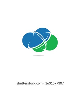 Cloud networking logo design. Database storage services web technology logo. Creative idea concept design Cloud networking vector icon.	
