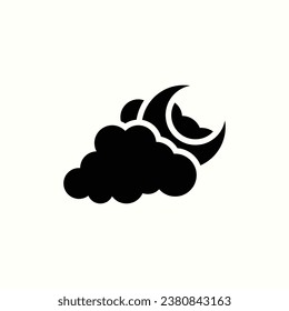 cloud, night black icon, isolated icon in light background, perfect for website, blog, logo, graphic design, social media, UI, mobile app