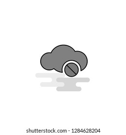 Cloud not working Web Icon. Flat Line Filled Gray Icon Vector