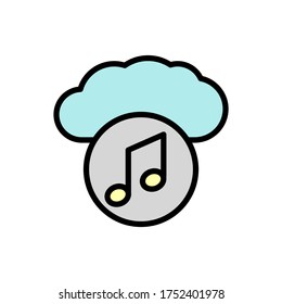 Cloud, note icon. Simple color with outline vector elements of internet storage icons for ui and ux, website or mobile application