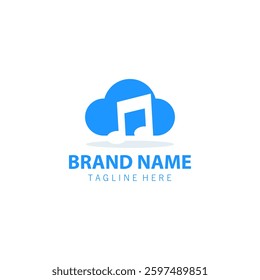 cloud note logo design vector