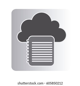 cloud notebook network icon, vector illustration design