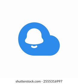 cloud notification bell icon sign vector