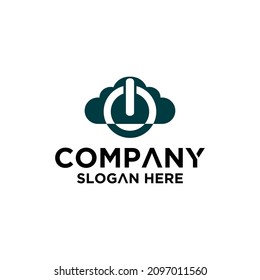 Cloud and off button, vector icon 