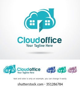 Cloud Office Logo Template Design Vector