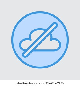 Cloud offline icon in blue style about user interface, use for website mobile app presentation