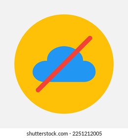 Icono de nube sin conexión en estilo plano sobre elementos esenciales, uso para presentación de aplicaciones móviles del sitio web