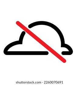 Cloud offline icon line isolated on white background. Black flat thin icon on modern outline style. Linear symbol and editable stroke. Simple and pixel perfect stroke vector illustration.