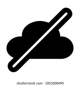 Cloud Offline icon vector illustration in solid style for any projects, use for website mobile app presentation