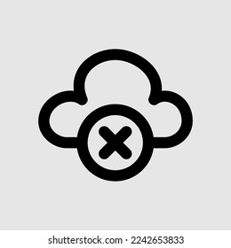 Cloud offlline icon in line style about user interface, use for website mobile app presentation