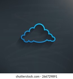 Cloud on blackboard background,clean vector