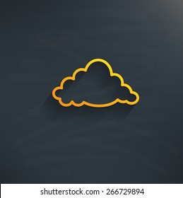Cloud on blackboard background,clean vector