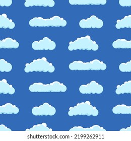 Cloud on a blue background. Seamless background with blue sky with clouds. Vector illustration