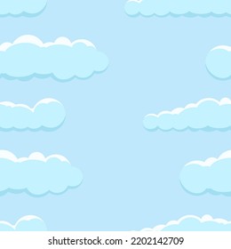 Cloud on a blue background. Seamless background with blue sky with clouds. Vector illustration