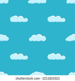 Cloud on a blue background. Seamless background with blue sky with clouds. Vector illustration