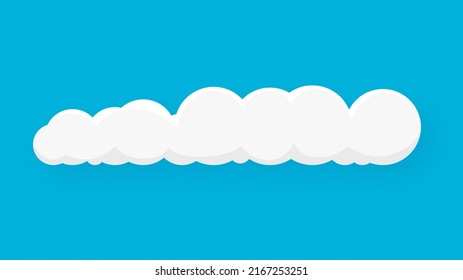 Cloud on a blue background. Blue sky with cloud with shadow. Vector illustration