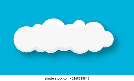 Cloud on a blue background. Blue sky with cloud with shadow. Vector illustration