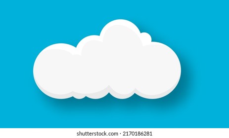 Cloud on a blue background. Blue sky with cloud with shadow. Vector illustration