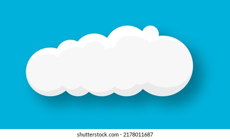 Cloud on a blue background. Blue sky with cloud with shadow. Vector illustration