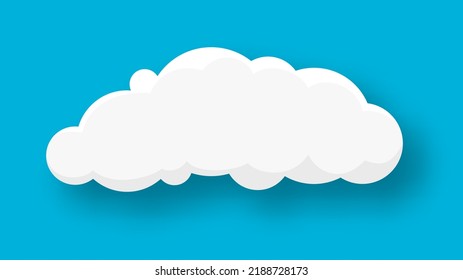 Cloud on a blue background. Blue sky with cloud with shadow. Vector illustration