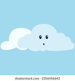 Cloud on a blue background. Vector illustration