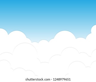 Cloud on blue sky nature landscape background design illustration.