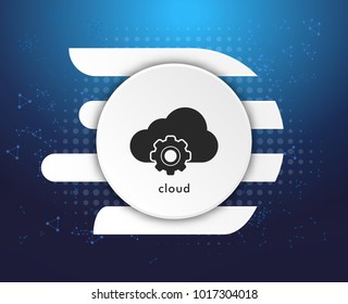 Cloud on digital background, cloud computing concept with abstract blue technology background.