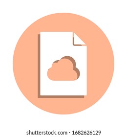 Cloud auf Dokument-Button-Symbol. Einfache Bildyph, flache Vektorillustration von Datei- und Dokumentensymbolen für i und ux, Website oder mobile Applikationen