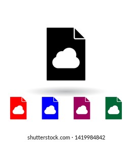 cloud on document multi color icon. Elements of file and documents set. Simple icon for websites, web design, mobile app, info graphics