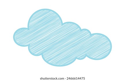 Cloud on isolation background. Scribble cloud on white