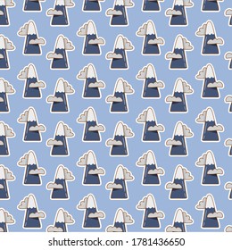 cloud on mountain pattern vector template  background