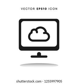 Cloud on a screen vector icon