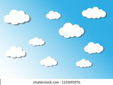 cloud on sky, cuted paper design. vector illustration.