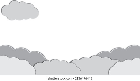 Wolke am Himmel im Papierschnitt-Stil. Vektorgrafik