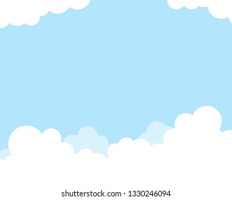 Cloud on top blue sky landscape vector background illustration.