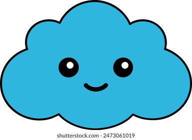 Cloud on white background editable color