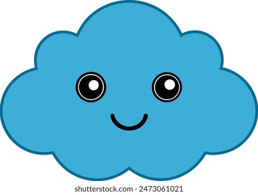 Cloud on white background editable color