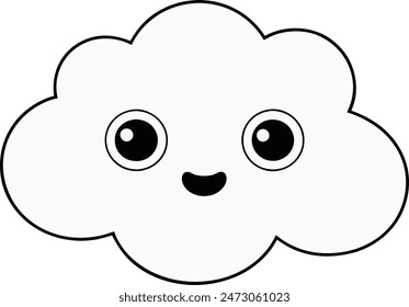 Cloud on white background editable color