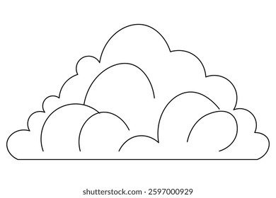 cloud one line art of isolated outline vector drawing illustration
