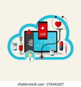 cloud online health medication medical care service internet