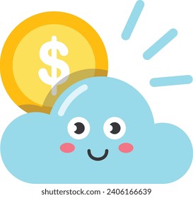 Icono de pago en línea en la nube. icono de pago