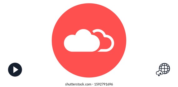 Cloud online vector icon. 