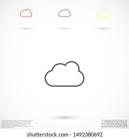 Cloud online vector icon. Cloud online file storage icon. Cloud online photo icon. Cloud online web phone icon.