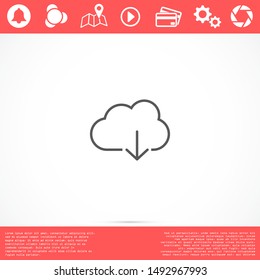Cloud online vector icon. Cloud online file storage icon. Cloud online photo icon.  