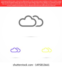 Cloud online vector icon. Cloud online file storage icon. Cloud online photo icon. Cloud online web phone icon.